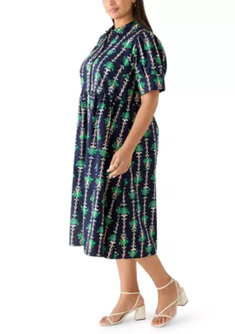 Plus Short Sleeve Poplin Shirtdress