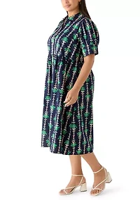 Plus Short Sleeve Poplin Shirtdress