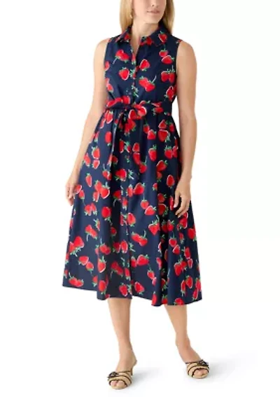 Women's Sleeveless Midi Shirt Dress