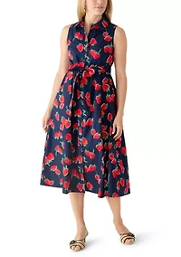 Women's Sleeveless Midi Shirt Dress