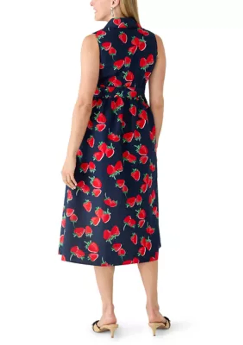 Women's Sleeveless Midi Shirt Dress