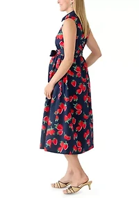 Women's Sleeveless Midi Shirt Dress