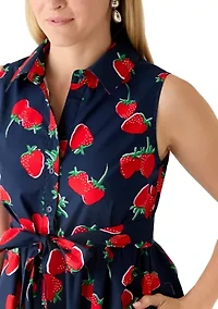 Women's Sleeveless Midi Shirt Dress
