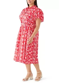 Plus Print Midi Shirtdress