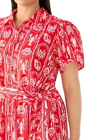 Plus Print Midi Shirtdress