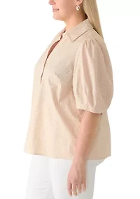 Plus Puff Sleeve Popover Top