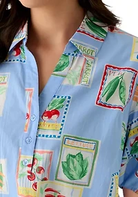 Plus Puff Sleeve Popover Top