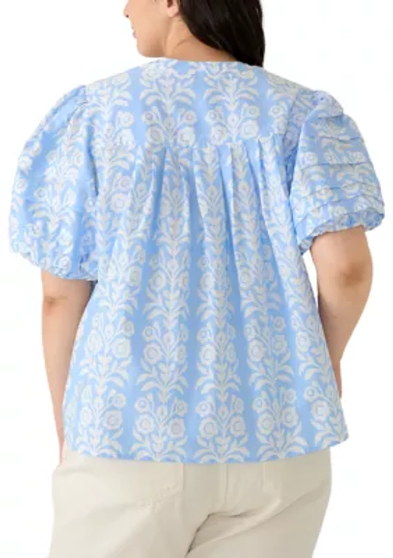 Plus Yoke Seam Button Down Shirt