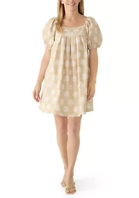 Women's Puff Sleeve Print Mini Shirtdress