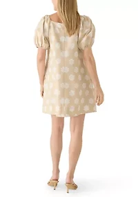 Women's Puff Sleeve Print Mini Shirtdress