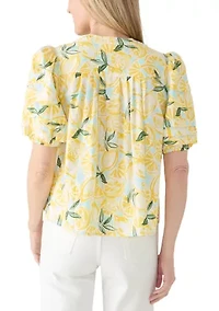 Women's Puff Sleeve Pintuck Top