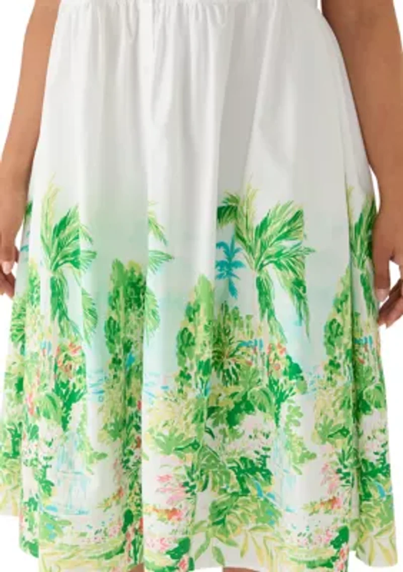 Plus Button Front Poplin Maxi Dress