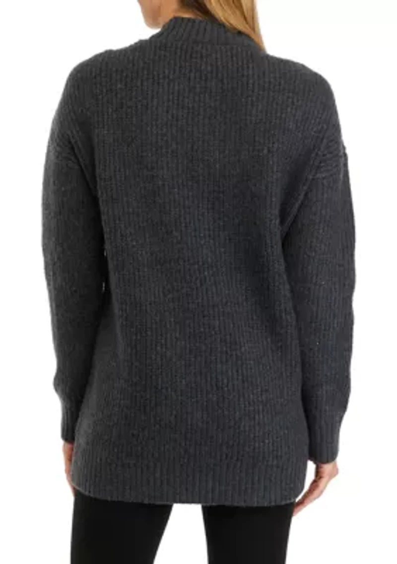 Women's Long Sleeve Fringe Tunic Sweater