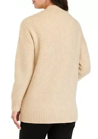 Women's Long Sleeve Fringe Tunic Sweater