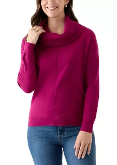 Women's Fine Gauge Cowl Neck Sweater