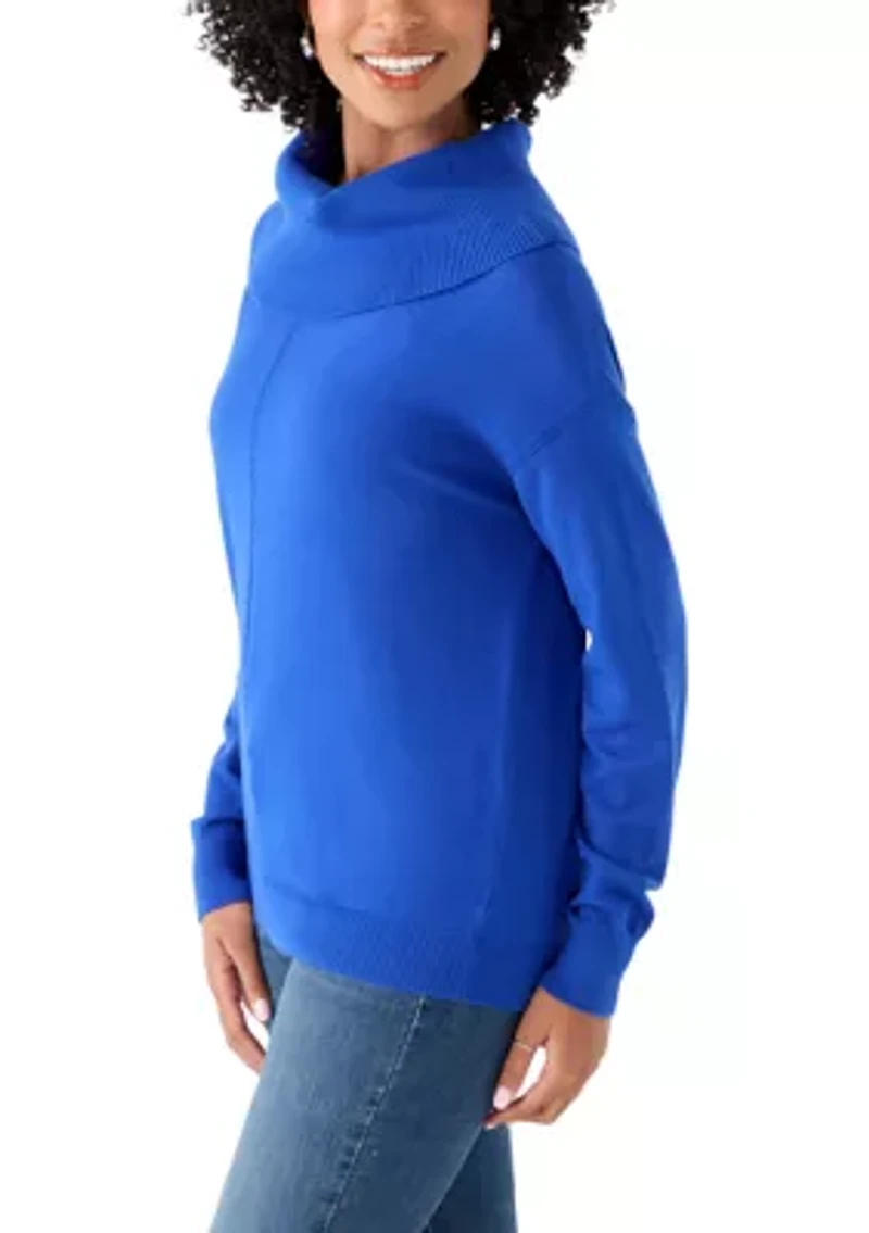 Women's Fine Gauge Cowl Neck Sweater