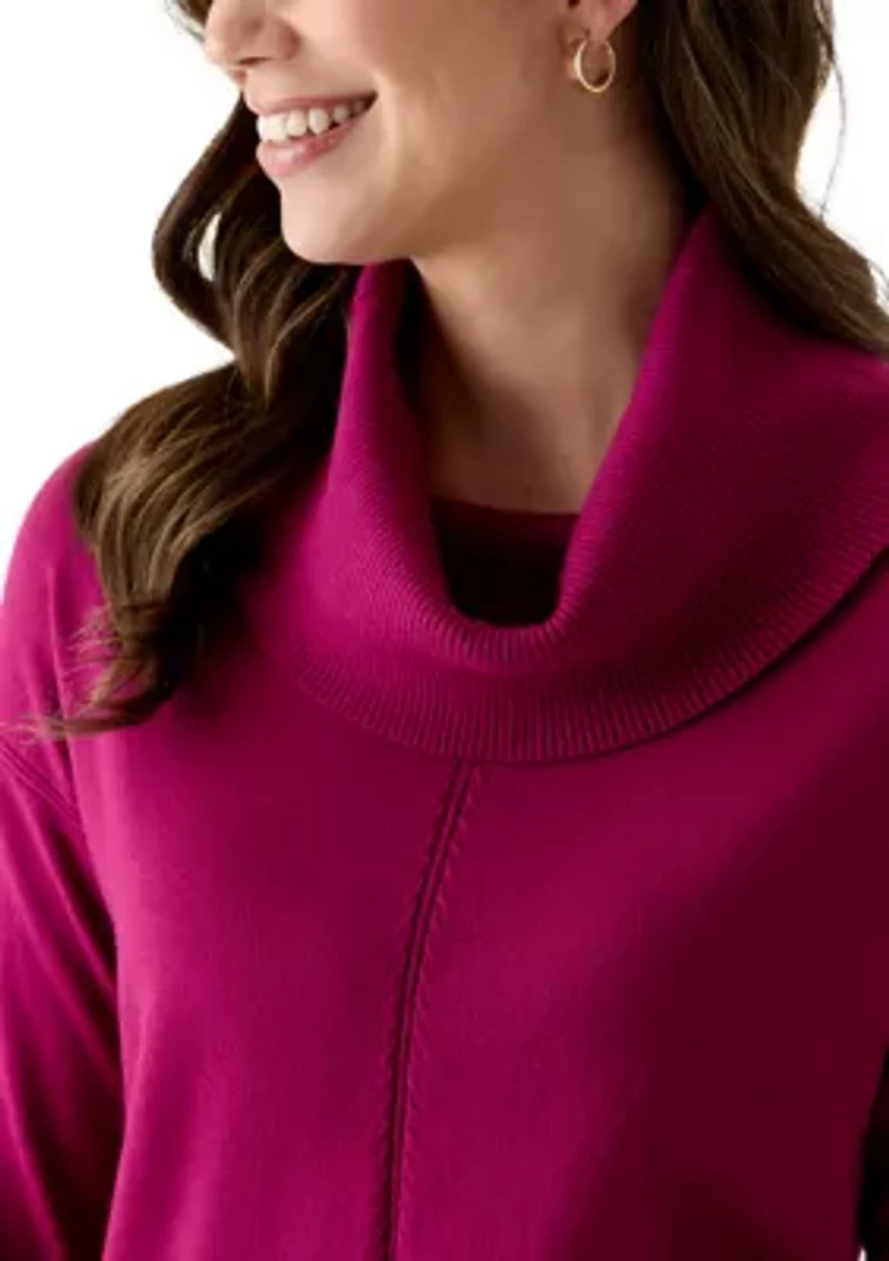 Women's Fine Gauge Cowl Neck Sweater