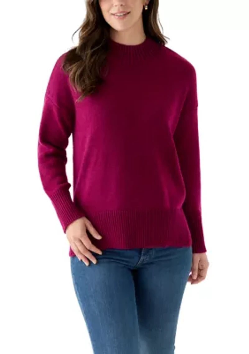 Women's Mock Neck Tunic Sweater