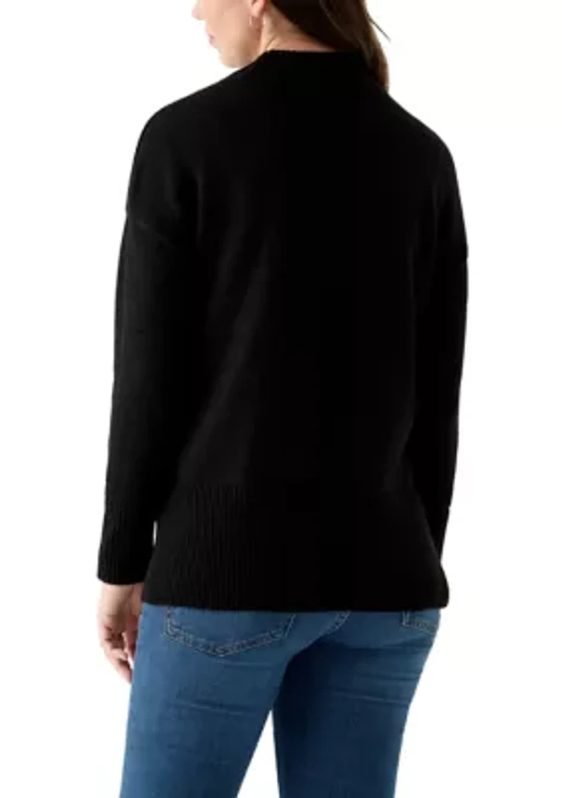Women's Mock Neck Tunic Sweater
