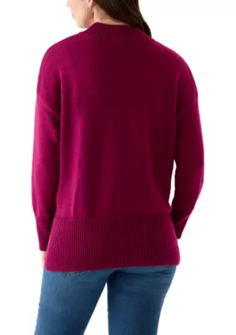 Women's Mock Neck Tunic Sweater
