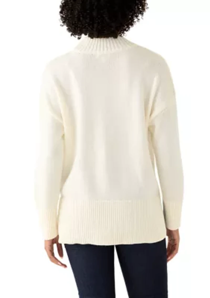 Women's Mock Neck Tunic Sweater