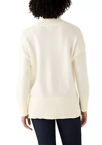 Women's Mock Neck Tunic Sweater