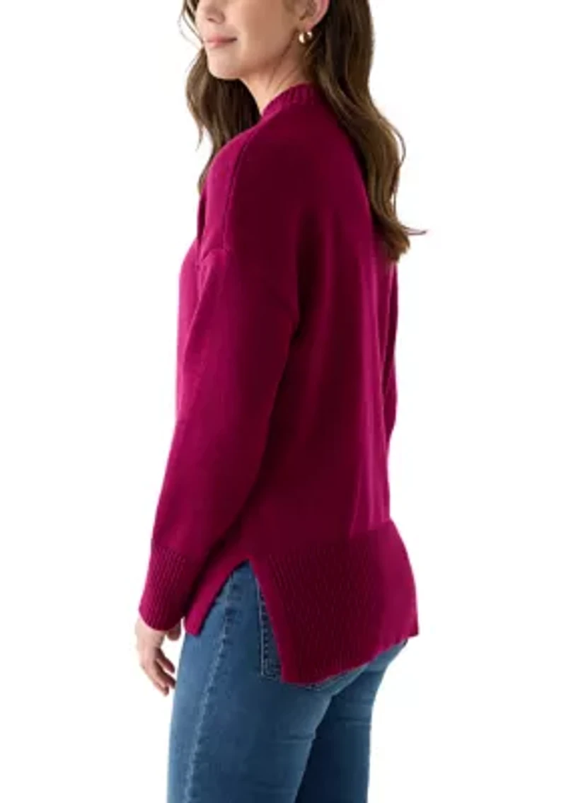 Women's Mock Neck Tunic Sweater