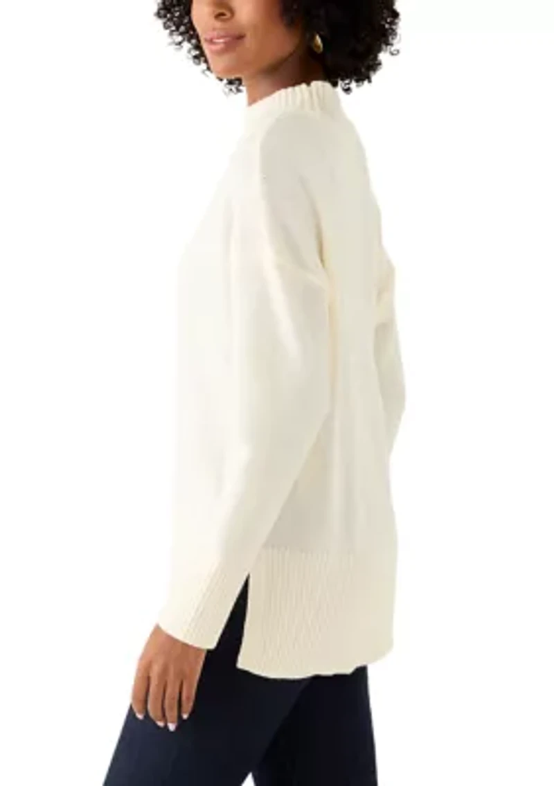 Women's Mock Neck Tunic Sweater