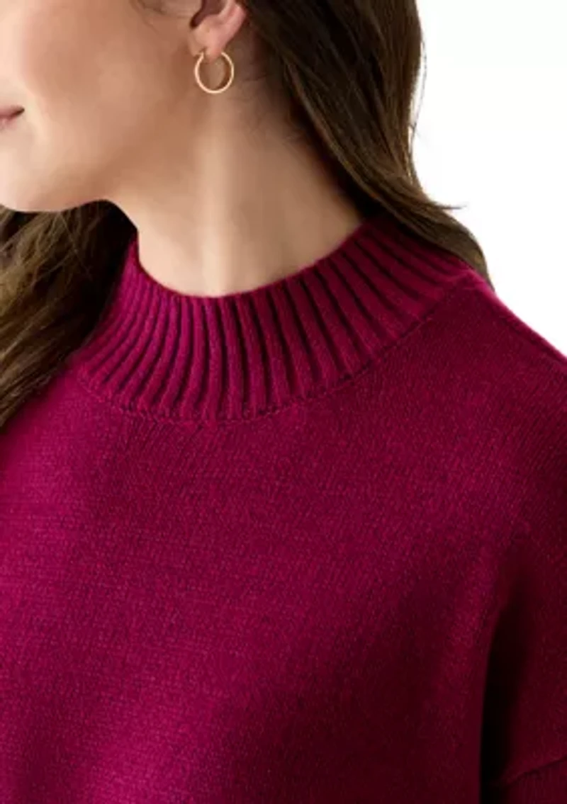 Women's Mock Neck Tunic Sweater