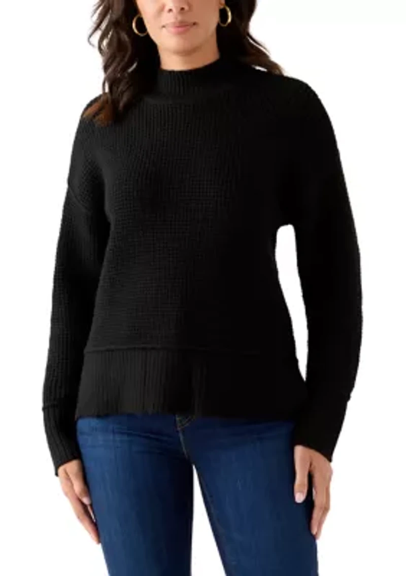 Women's Mock Neck Textured Stitch Sweater