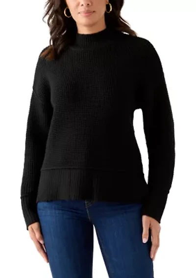 Women's Mock Neck Textured Stitch Sweater