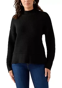 Women's Mock Neck Textured Stitch Sweater