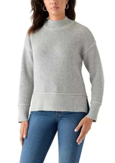 Women's Mock Neck Textured Stitch Sweater