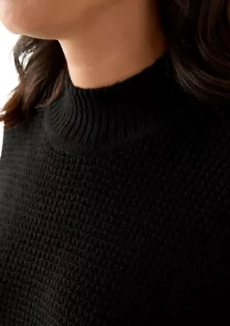 Women's Mock Neck Textured Stitch Sweater
