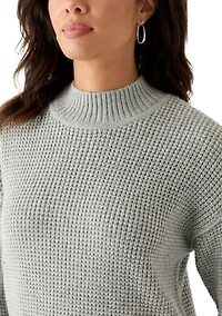 Women's Mock Neck Textured Stitch Sweater