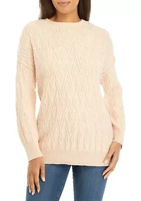 Women's Oversized V Stitch Pullover Sweater
