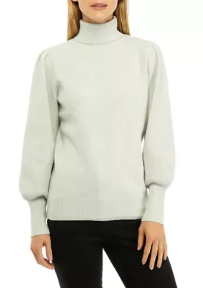 Petite Long Sleeve Turtleneck Pullover Sweater