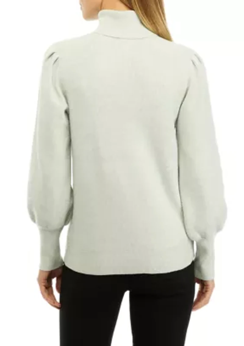 Petite Long Sleeve Turtleneck Pullover Sweater
