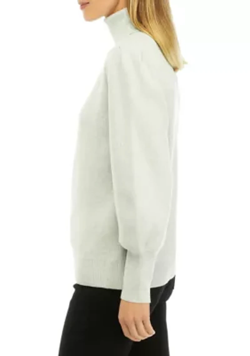 Petite Long Sleeve Turtleneck Pullover Sweater