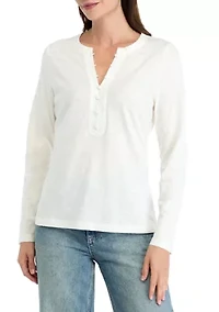 Women's Mixed Media Henley Shirt