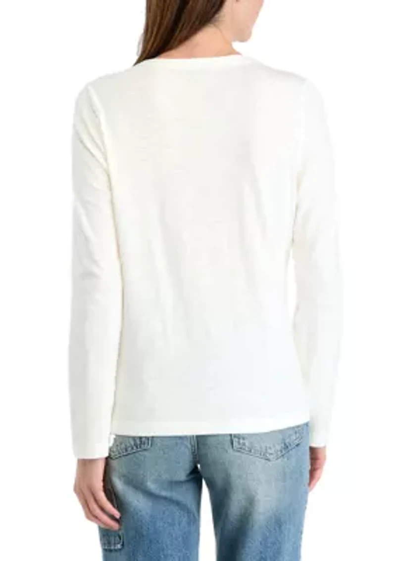 Women's Mixed Media Henley Shirt