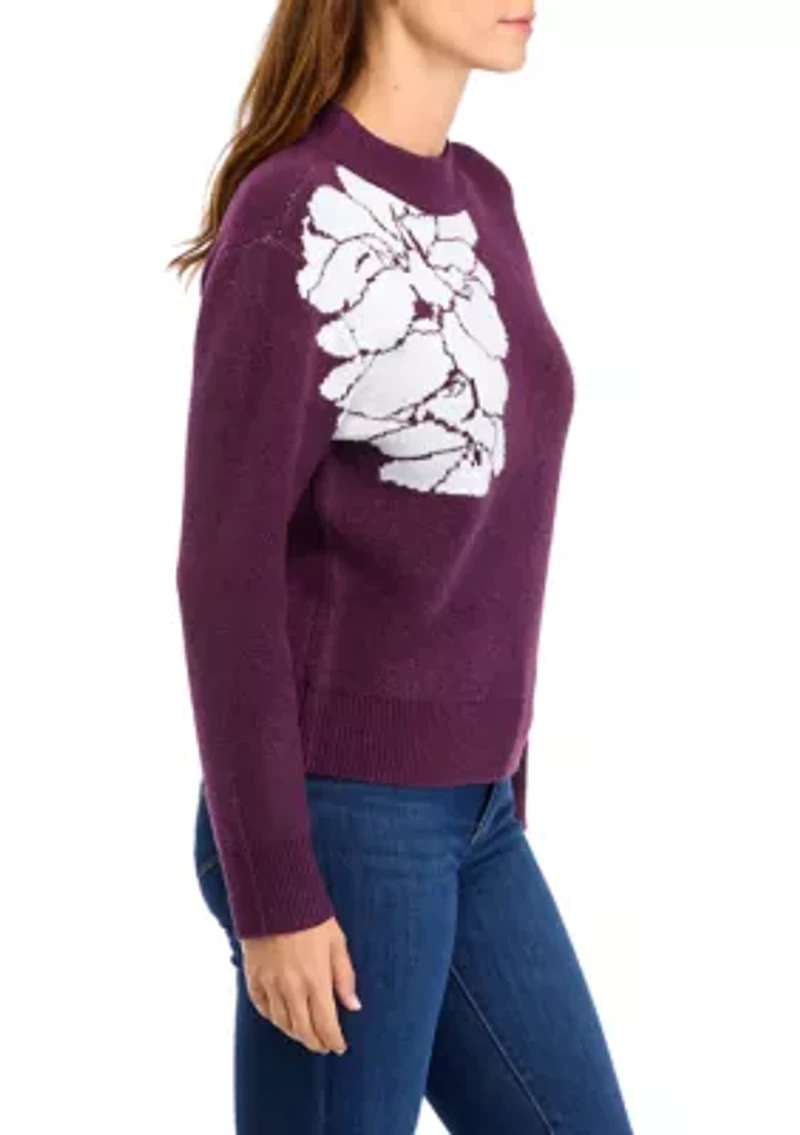 Women's Flower Intarsia Sweater