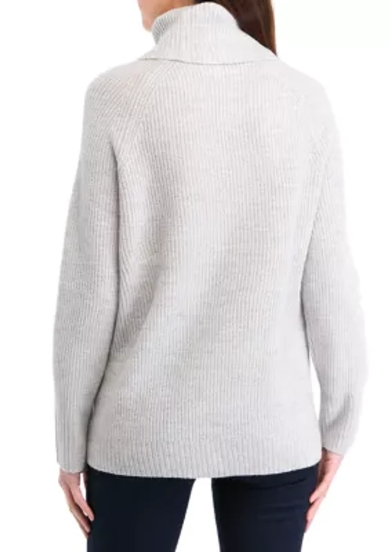 Women's Turtleneck Shaker Sweater