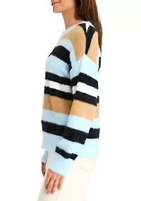 Women's Crew Neck Eyelash Sweater