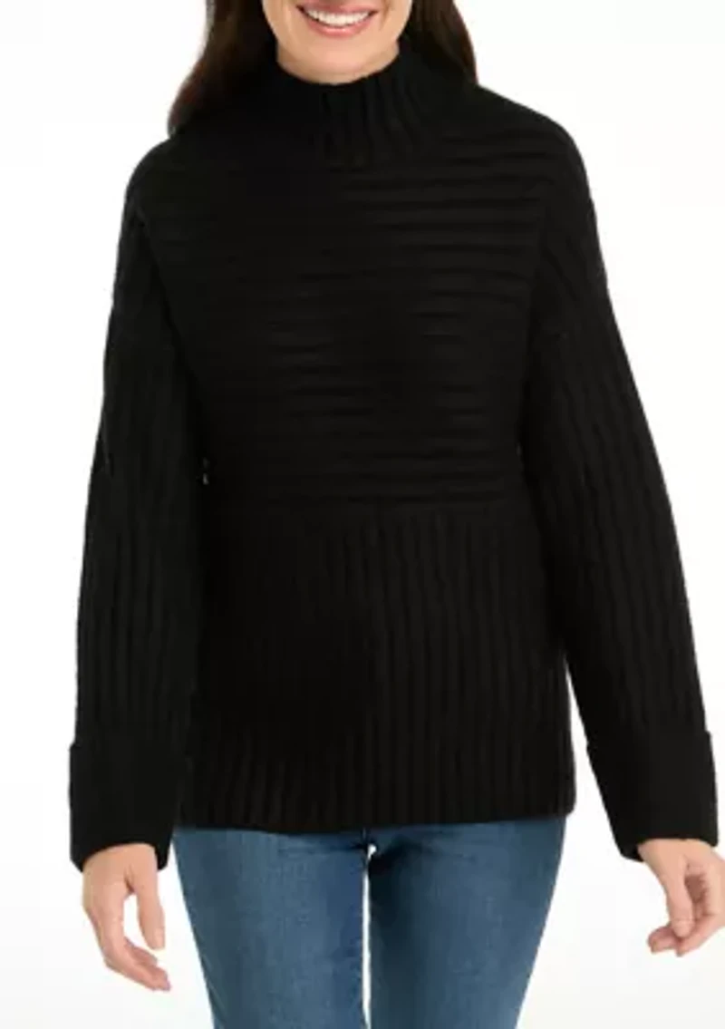 Women's Ribbed Mock Neck Sweater