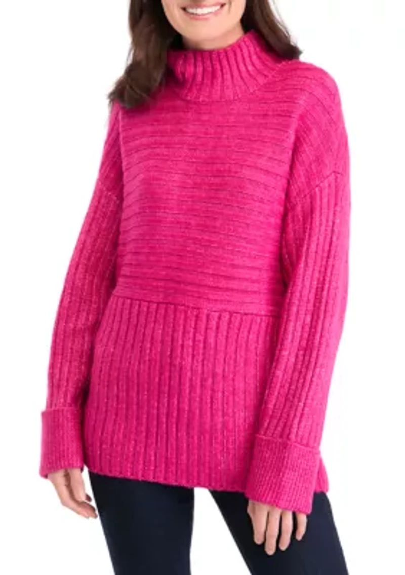 Women's Ribbed Mock Neck Sweater