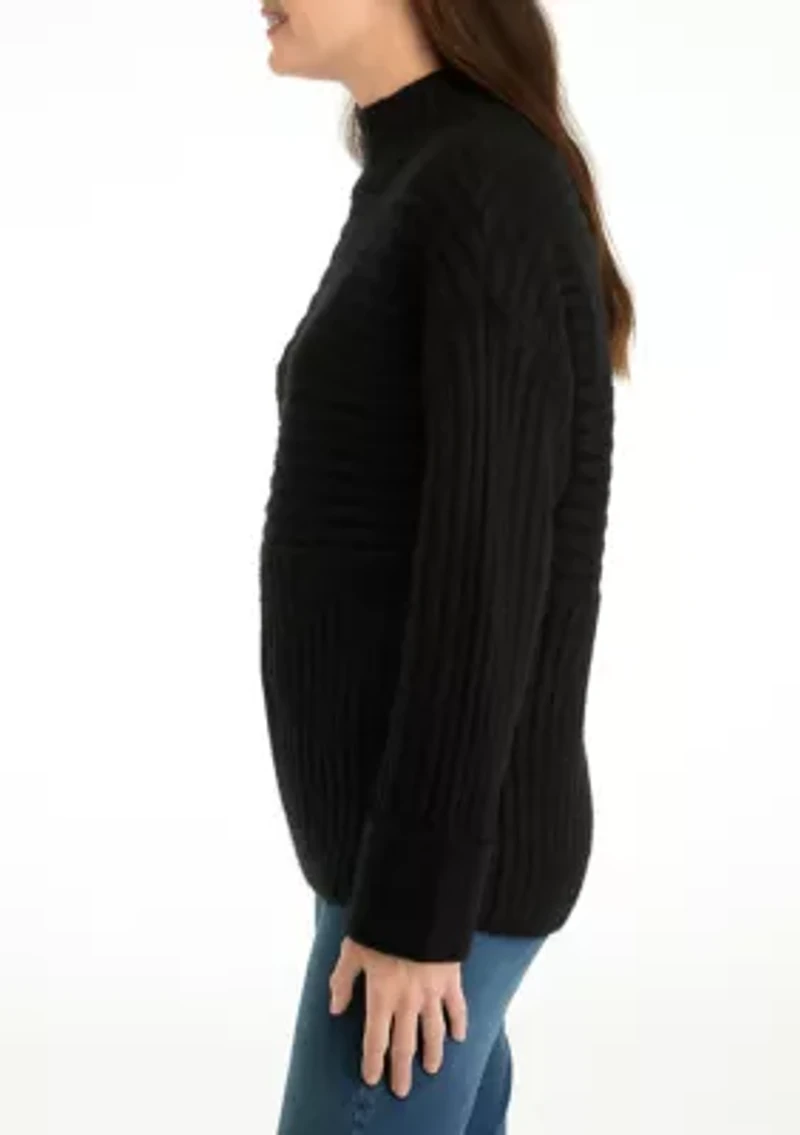 Women's Ribbed Mock Neck Sweater