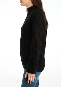 Women's Ribbed Mock Neck Sweater