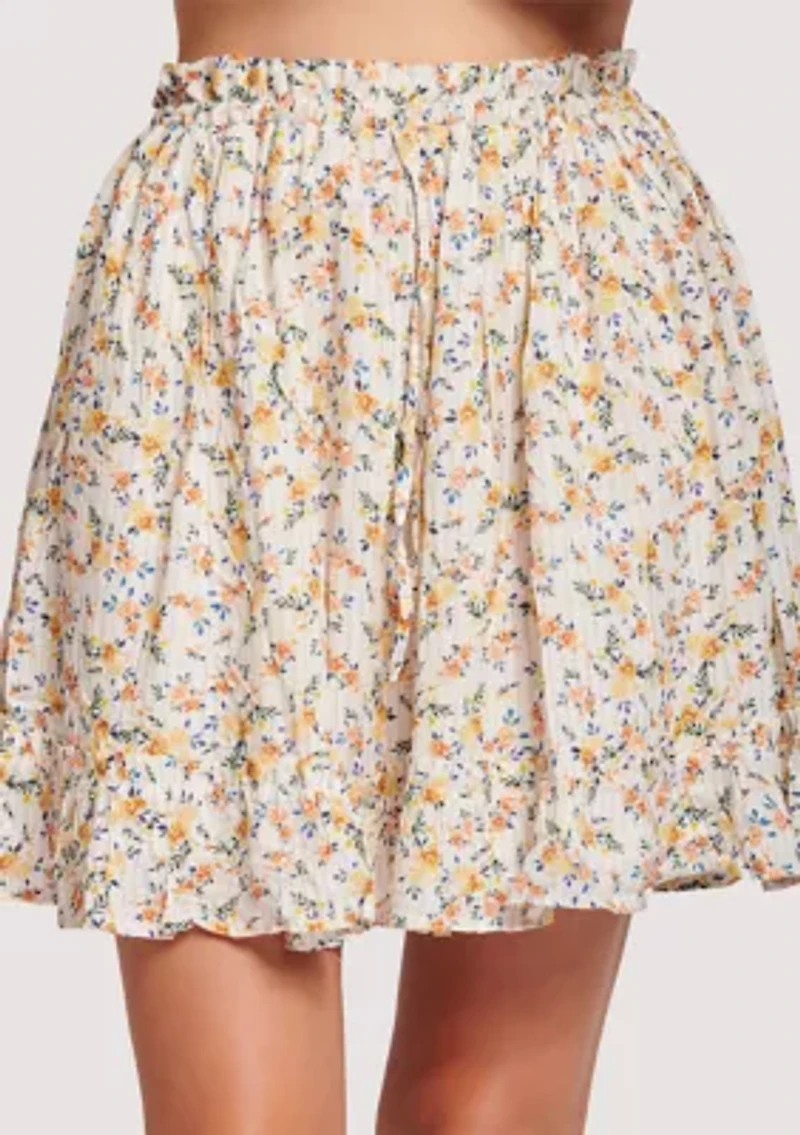 Women's Smocked Floral Skirt