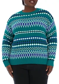 Plus Boxy Intarsia Sweater